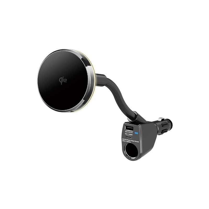 【新品】 ペルシード(Pellucid) 車内用品 Magsafe対応 車載マグネットスマホホルダー 高速ワイヤレス充電 Qi2正規認証品 自動開閉 キャパシタ内蔵 アクセサリー電源シガーソケット取付 PPH2540