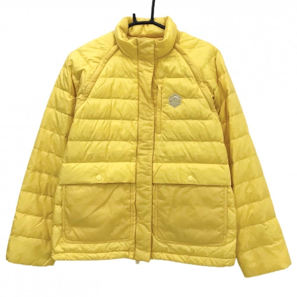 超 ジャックバニー 2WAYダウンジャケット イエロー 袖着脱可 胸元ロゴ レディース 2 L ゴルフウェア Jack Bunny