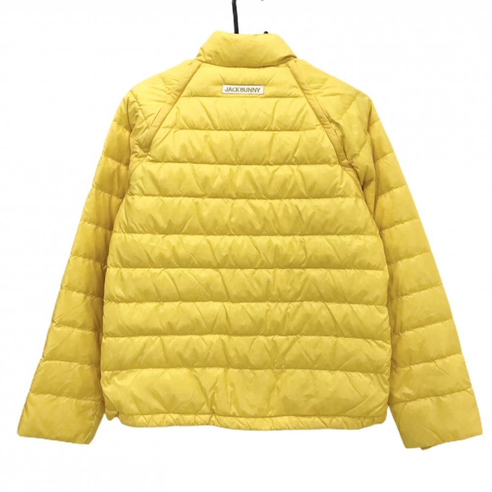 超 ジャックバニー 2WAYダウンジャケット イエロー 袖着脱可 胸元ロゴ レディース 2 L ゴルフウェア Jack Bunny