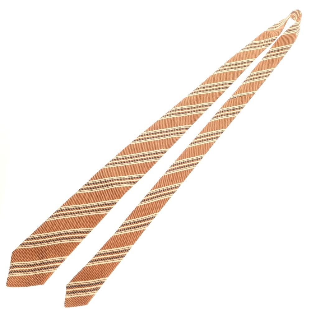 中古】ルイジ ボレッリ Luigi Borrelli シルク ストライプ柄ネクタイ