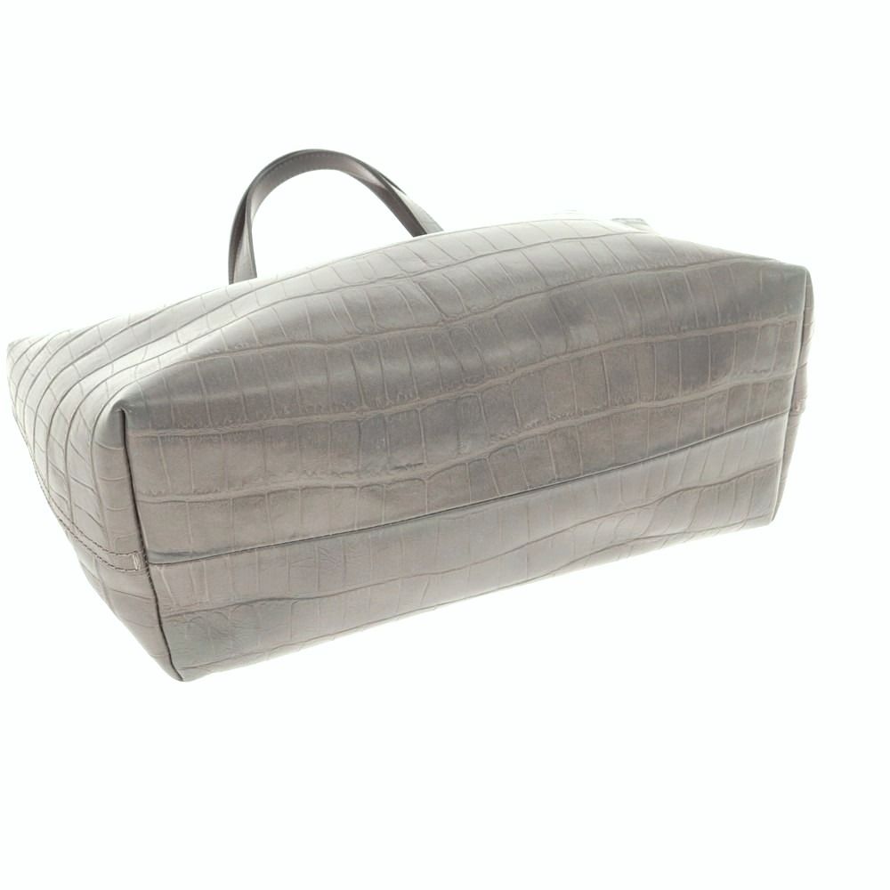 中古】フェリージ Felisi 17/28 クロコ型押しレザー トートバッグ