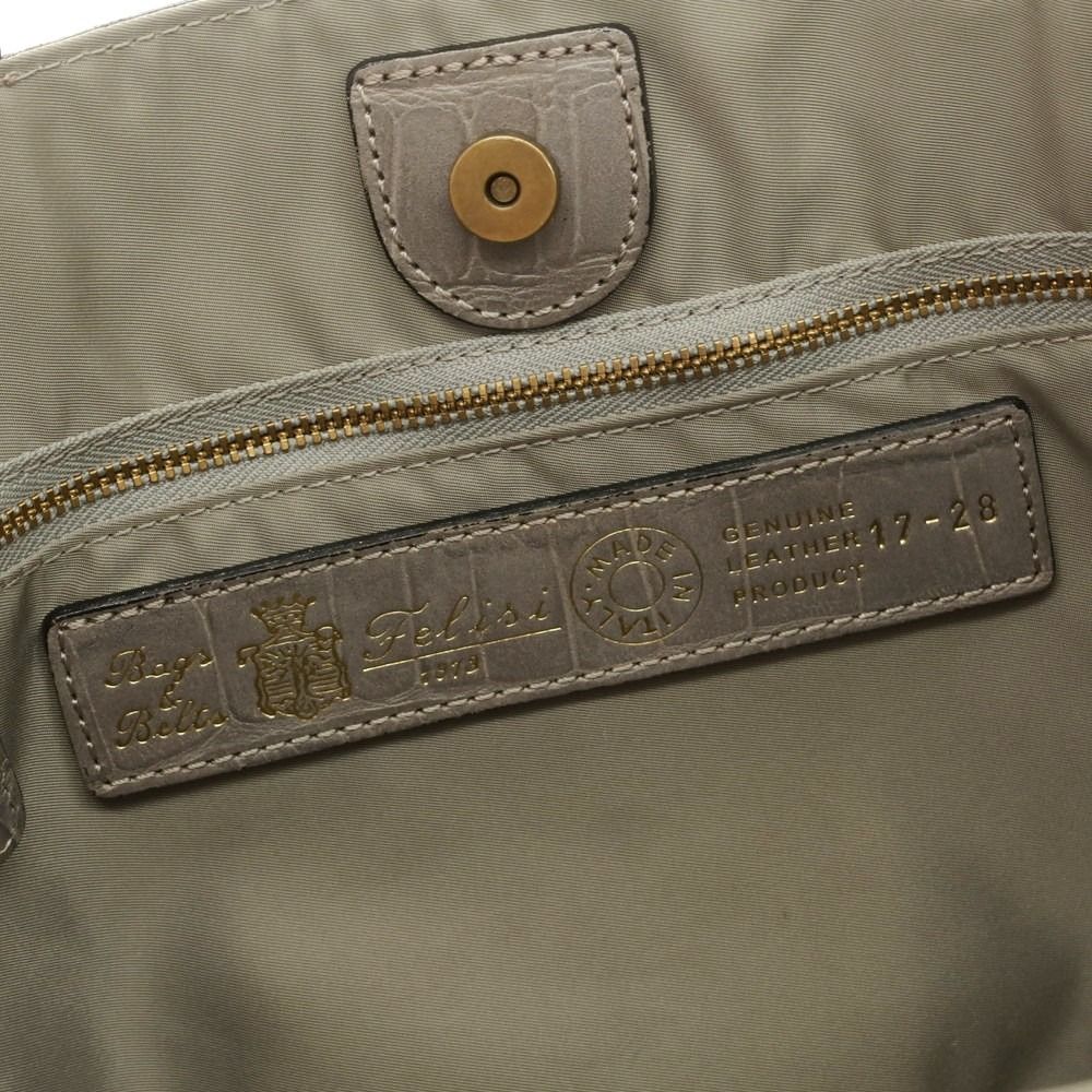 中古】フェリージ Felisi 17/28 クロコ型押しレザー トートバッグ