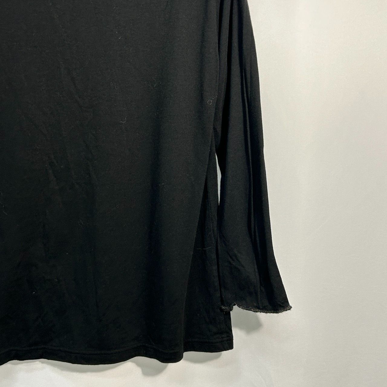 芽風【38】ブラック系 カットソー 長袖 トップス レディース 切り替え