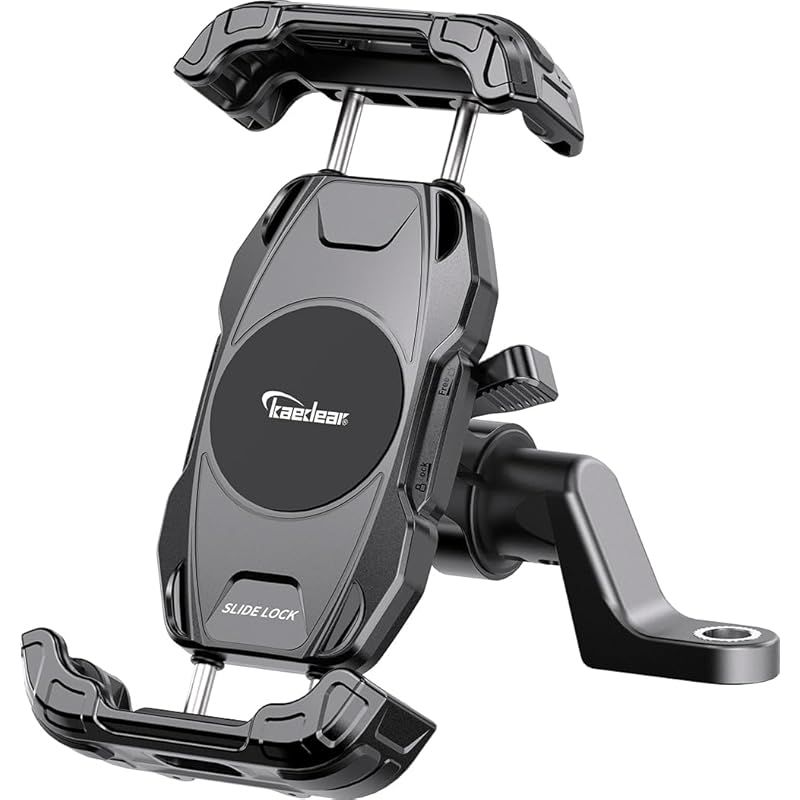 【新品】 Kaedear(カエディア) バイク スマホホルダー 携帯ホルダー バイク用スマホホルダー サイドレバー ロック 耐久強度 スライドロック/KDR-M28C (17mmボール) 0
