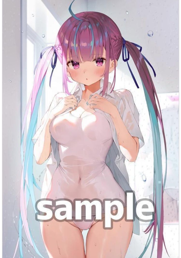 湊あくあ 白スクver 等身大タペストリー