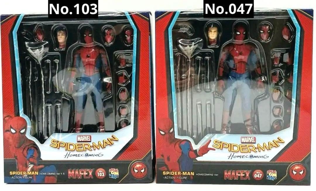 MAFEX マフェックス No.047 SPIDER-MAN HOMECOMING Ver. MAFEX マフェックス No.103 スパイダーマン ホームカミングバージョン Ver. 1.5 セット ma