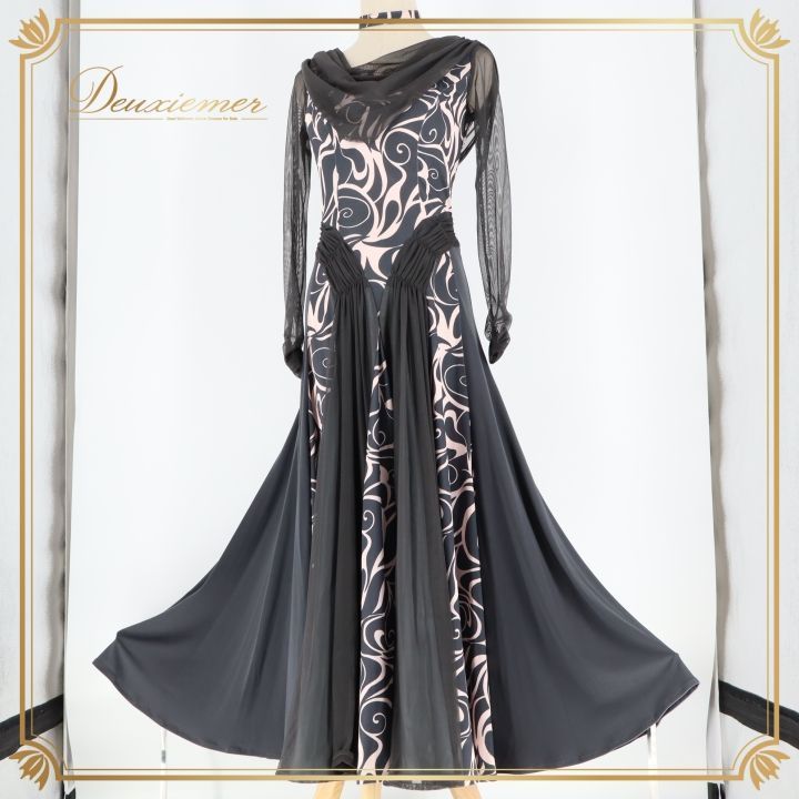 社交ダンス 衣装 スタンダー ドレス ワンピース グレー ドレープ レース パーティ 発表会 ダンスパーティー へインレイツ グレイ系 ピンク系 日本製 軽量 ふんわり おしゃれ 大人用 ダンス衣装