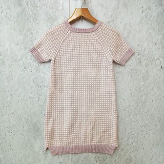 max-co マックスアンドコー ニット 半袖 ミニワンピース チェック柄 ピンク ホワイト Sサイズ 〇