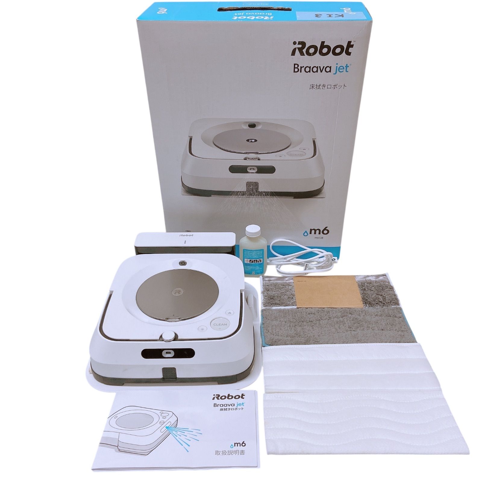 KI3 ジャンク品 iRobot アイロボット 拭き掃除ロボットクリーナー ブラーバジェット m6 RMA-Y1 ホワイト