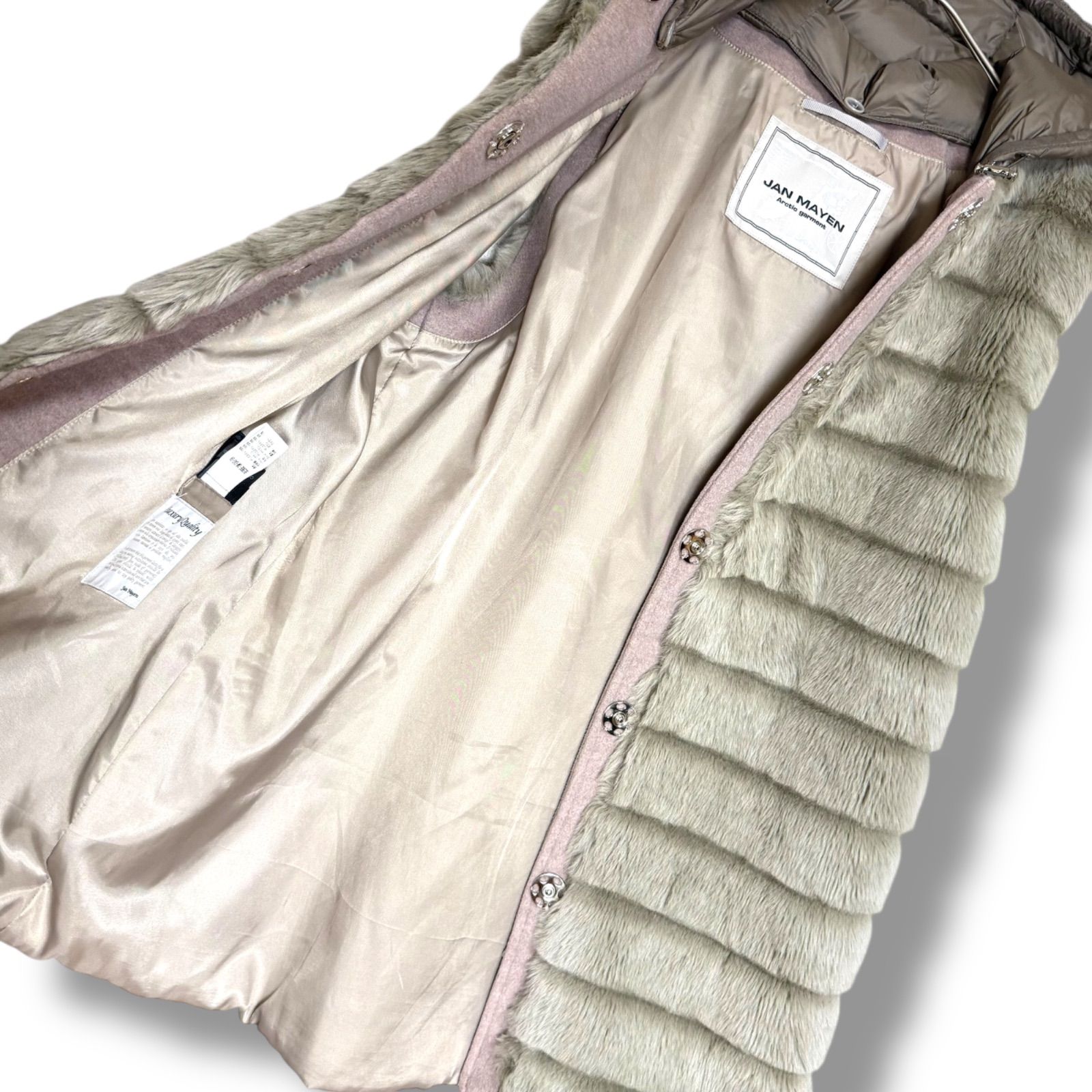 美品 MOORER社 JAN MAYEN ふわふわエコファー ダウンベスト 雑誌掲載品