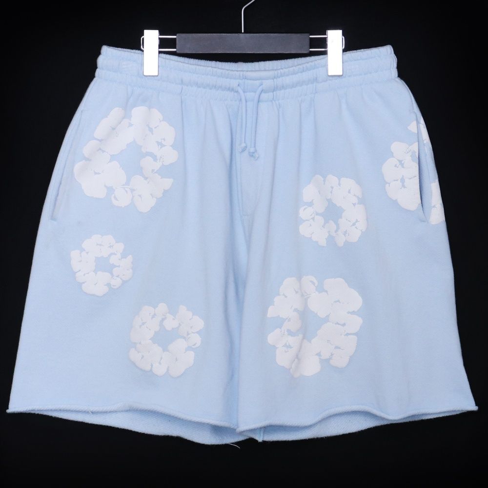 DENIM TEARS コットンリース スウェット ショーツ Lサイズ ブルー