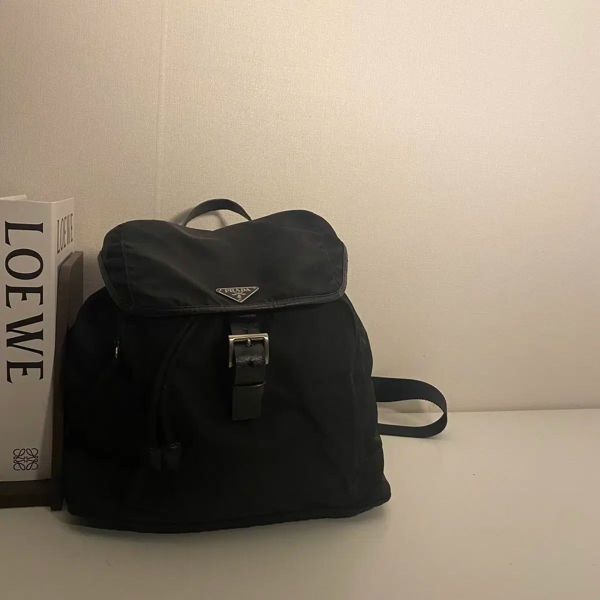 PRADA ヴィンテージ PRADA ブラック ポコノ 三角ロゴ ナイロン バックパック