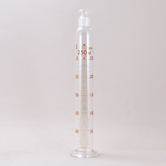宮原計量器製作所 miyahara 有栓メスシリンダー 250ml HG JISクラスＡ