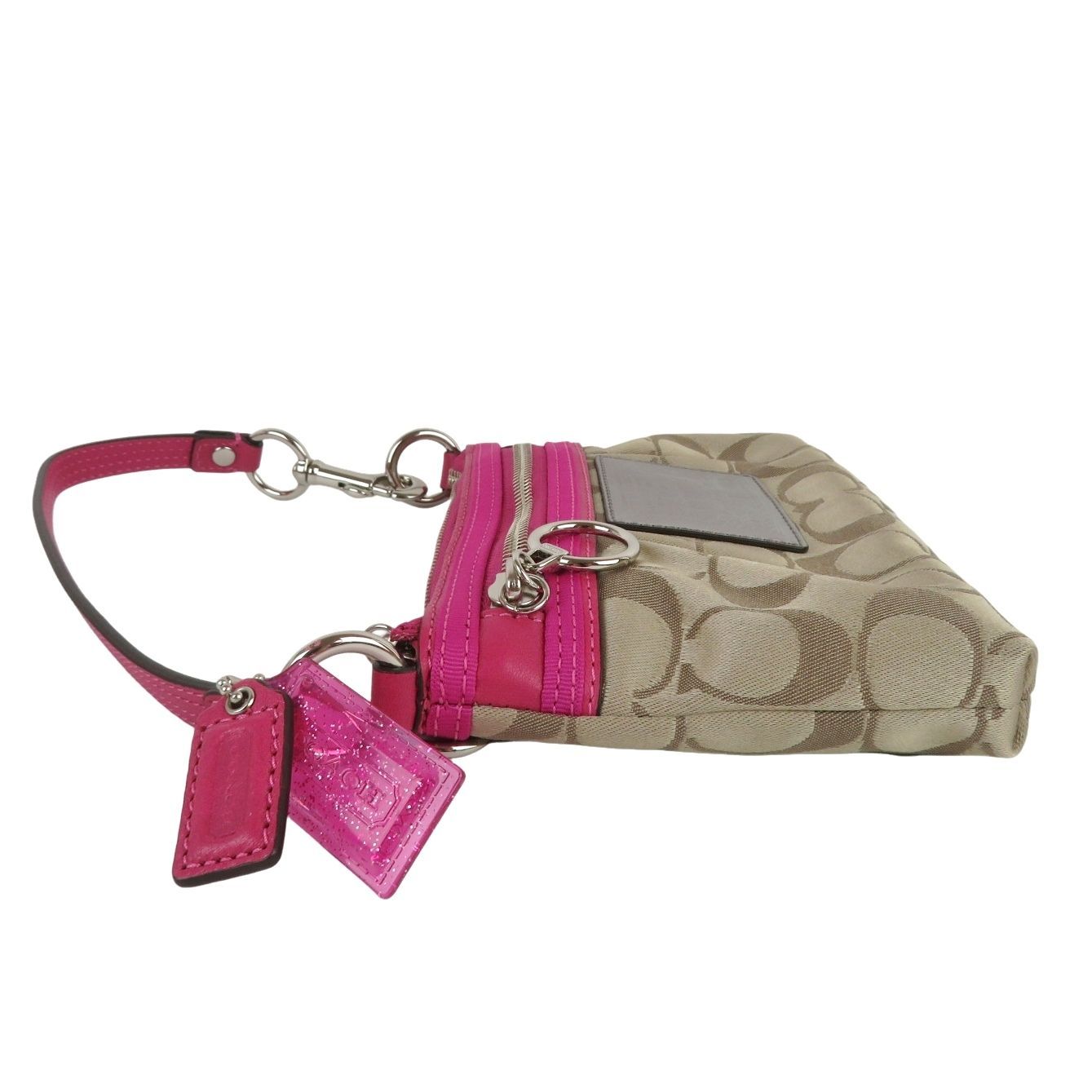 【新品未使用】コーチポピーちゃん　ピンキー　ケース　ミニポーチ【154】 COACH コーチ ポピー シグネチャーミニバッグ ハンドバッグ ポーチ