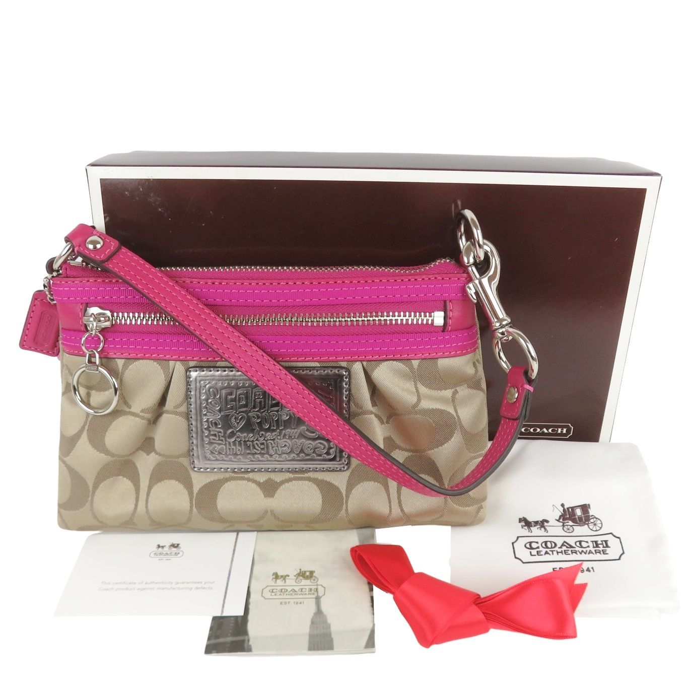 COACH コーチ ポピー シグネチャーミニバッグ ハンドバッグ ポーチ