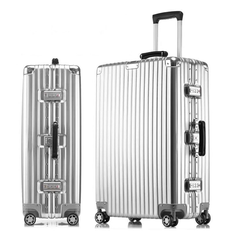 スーツケース アルミフレーム バック 丈夫 機内持込 軽量 4輪 TSAロック キャリーケース 耐衝撃 キャリーバッグ 静音 旅行出張 ヘアライン仕上げ 3泊4日