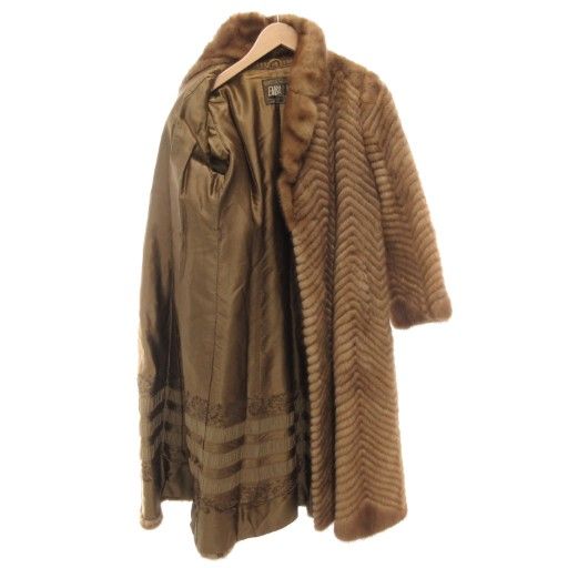 エンバ EMBA ファーコート 毛皮 ミンクファー 13 ロング 茶 ブラウン