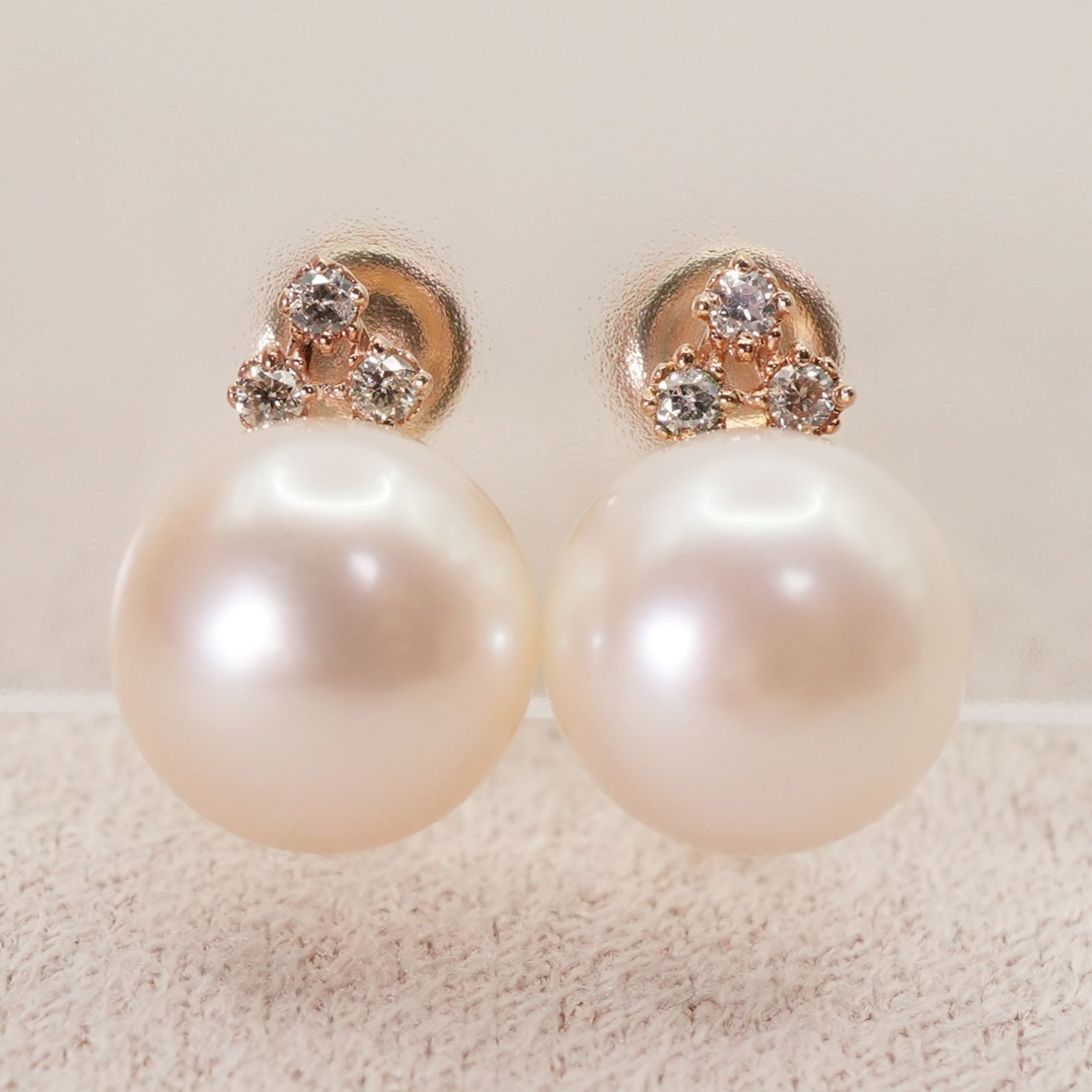 アガット K10 パール ダイヤモンド イヤリング 25-1976S