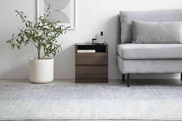 ガラス天板付き ナイトテーブル