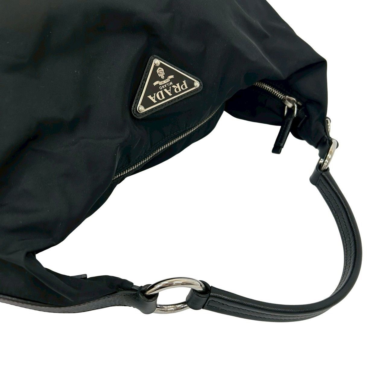 極 美品 PRADA プラダ 三角ロゴ 金具 プレート テスート
