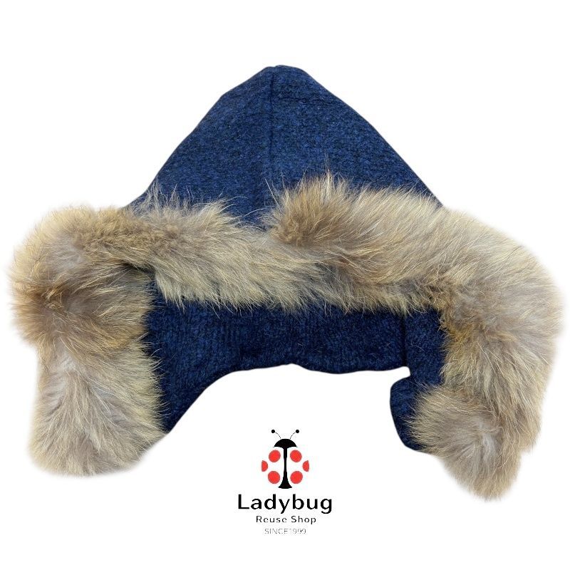 ルシェルブルー ラクーンファーフード付き アルパカニットロングコート ロングニットカーディガン ネイビー WWW_NOITHATQUANGTHANH_NET