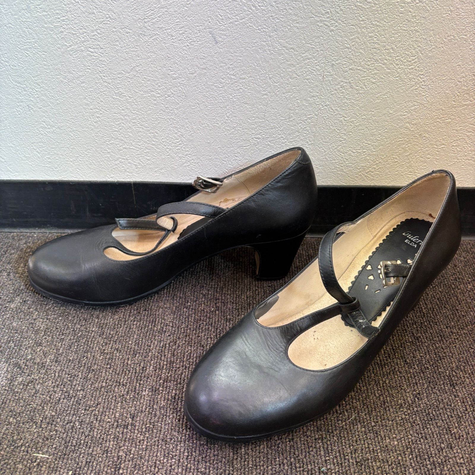 ブラリア フラメンコシューズ 38 1 2 ブラック ヒール6㎝ パンプス