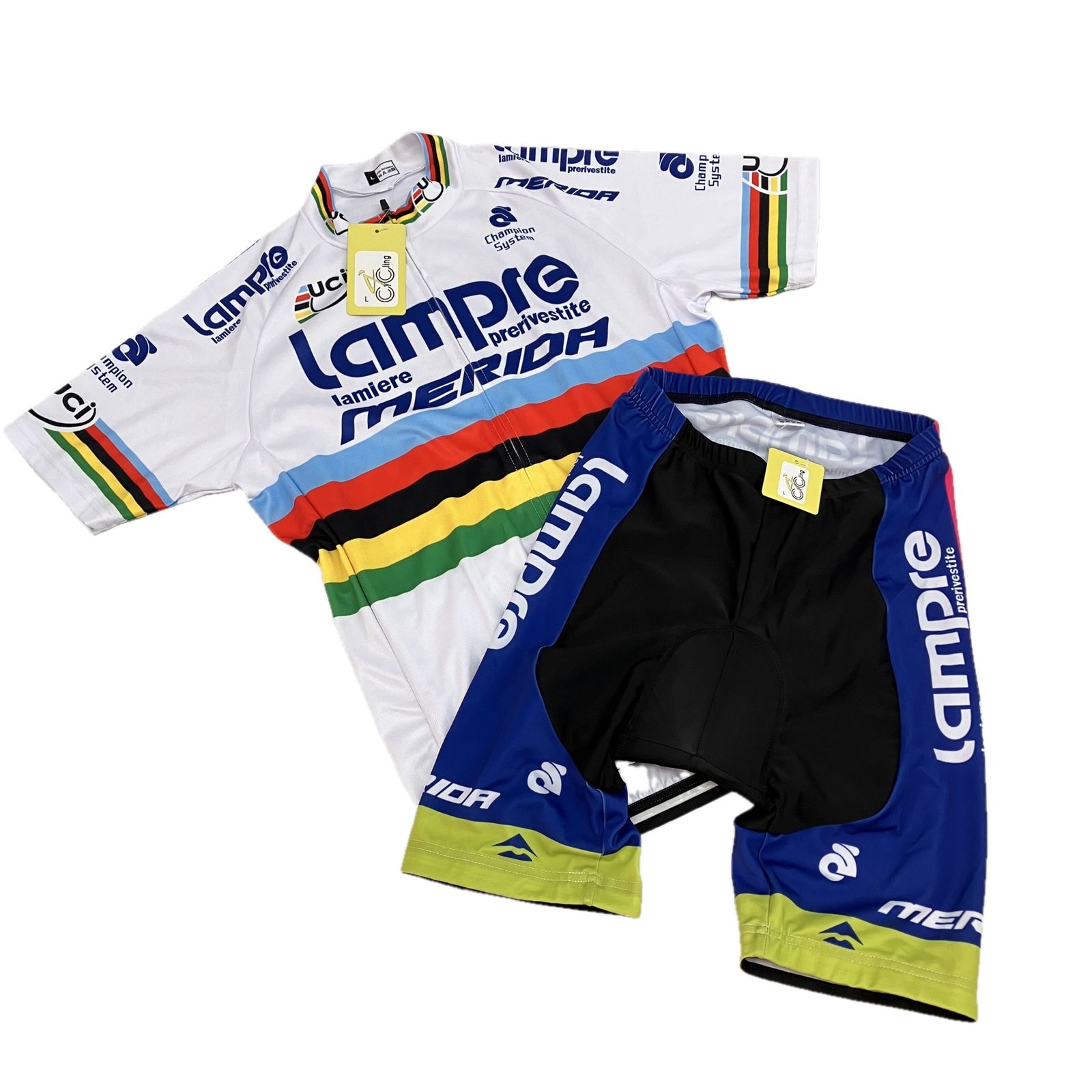 Lampre Merida Champion System ランプレメリダ サイクルジャージ 上下セット サイズL サイクリングウエア C10522165