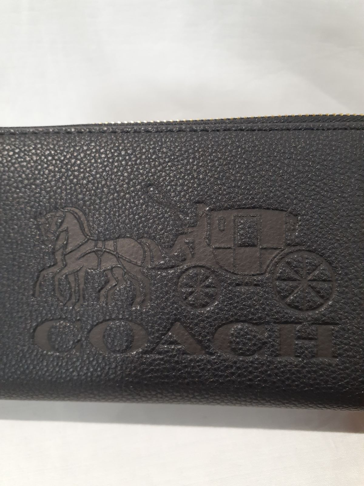 COACH コーチ 財布 長財布 黒 ブラック 馬車柄 ストラップ付 バレンタイン N 10112
