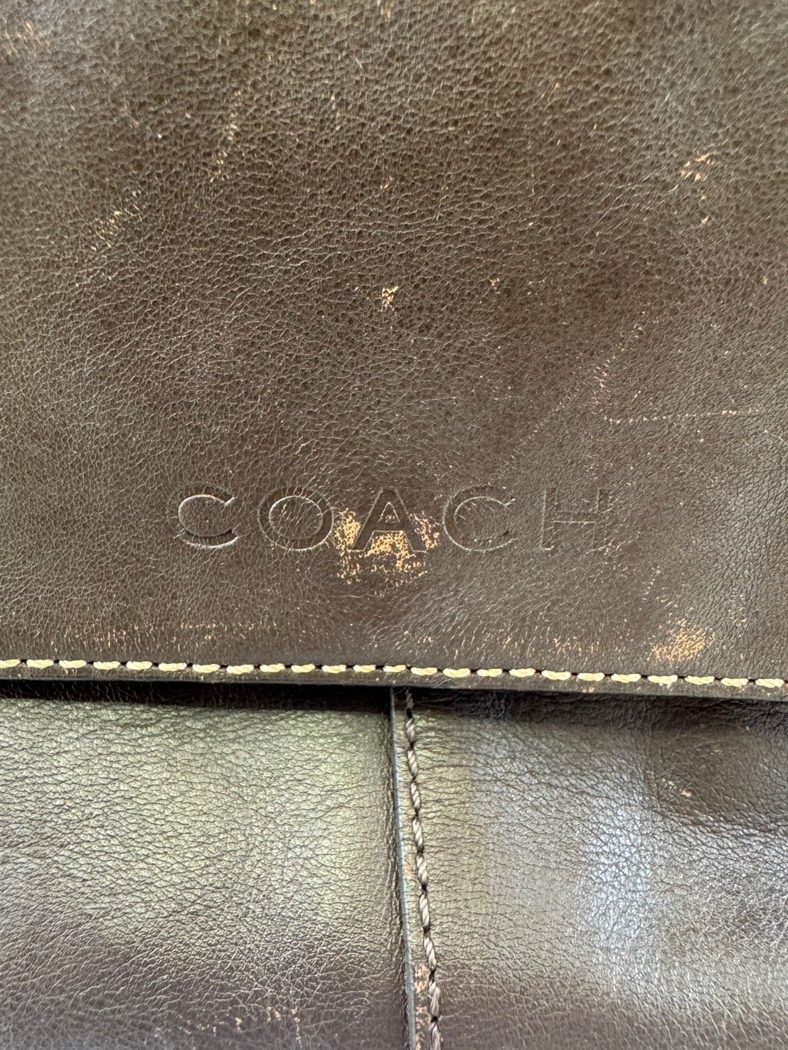 品 COACHコーチ レザー ショルダーバッグ メッセンジャーバッグ F70555 茶ブラウン 斜め掛け 肩掛け バッグかばん 現状品