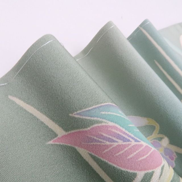 ❁tomihisa❁ 本加賀友禅 野崎徳勝 落款 鴛鴦 着物 一心不乱に染め出づる華 正絹 仕付け糸付 トールサイズ 訪問着 6897