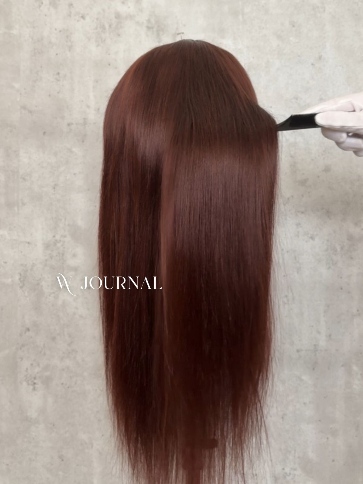 人毛 フルウィッグ｜耳が出せる 自然なもみあげ｜カシスブラウン｜スーパーロング