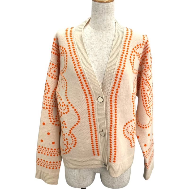 エルメス HERMES Brides de Gala カシミヤニットカーディガン 3E2711D8 オレンジ カシミヤ レディース カーディガン