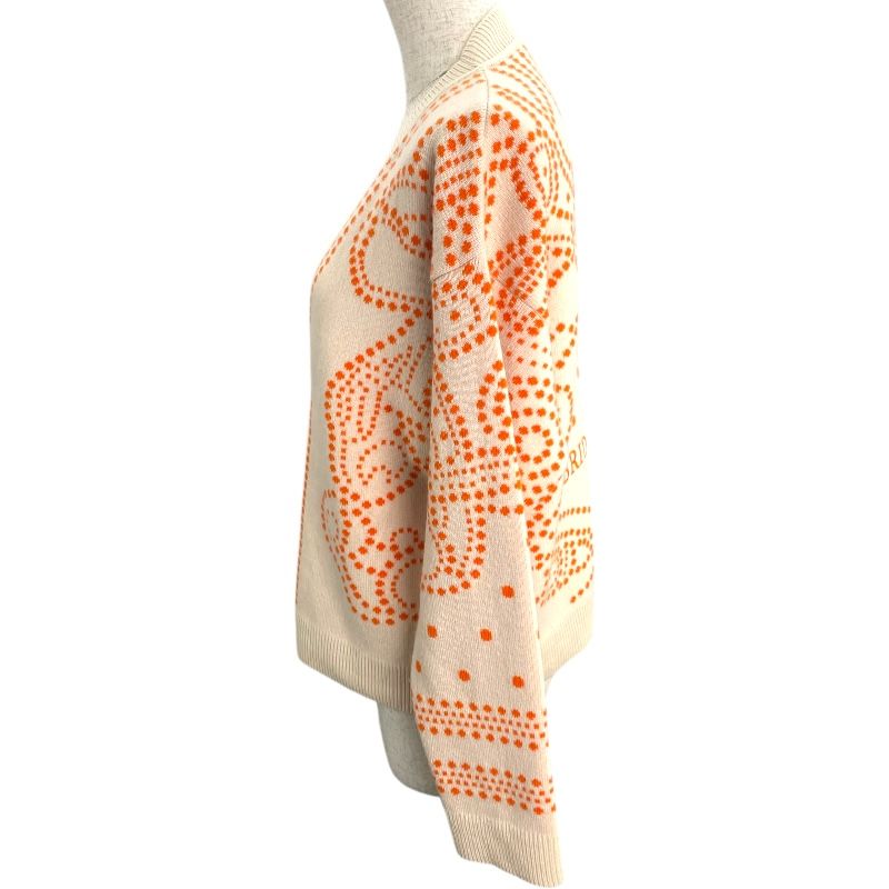 エルメス HERMES Brides de Gala カシミヤニットカーディガン オレンジ カシミヤ レディース カーディガン