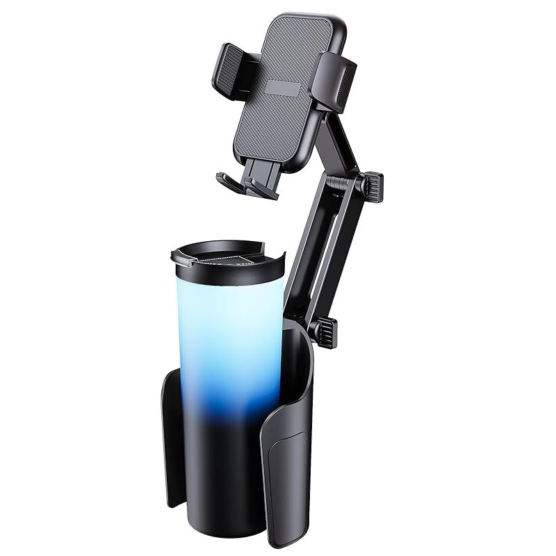 大得価，高品質 【新品】 【2in1ドリンクホルダー】車用差し込み式 2in1ドリンクu0026スマホ カップホルダー ドリンクホルダー 車 スマホ 携帯ホルダー マホホルダー 縦・横・上下・左右自在調節 高さ調整 片 スマホスタンド