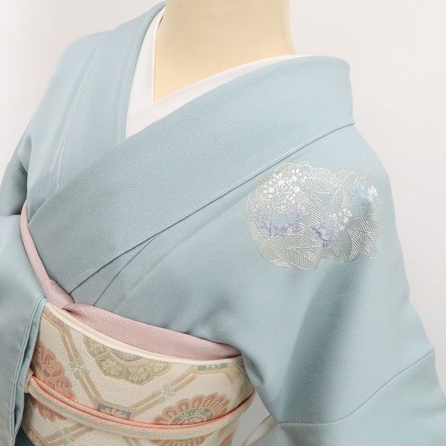 ❁tomihisa❁新品 金彩友禅 和田光正 落款 銀通し 着物 正絹 仕付け糸