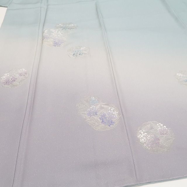 ❁tomihisa❁新品 金彩友禅 和田光正 落款 銀通し 着物 正絹 仕付け糸