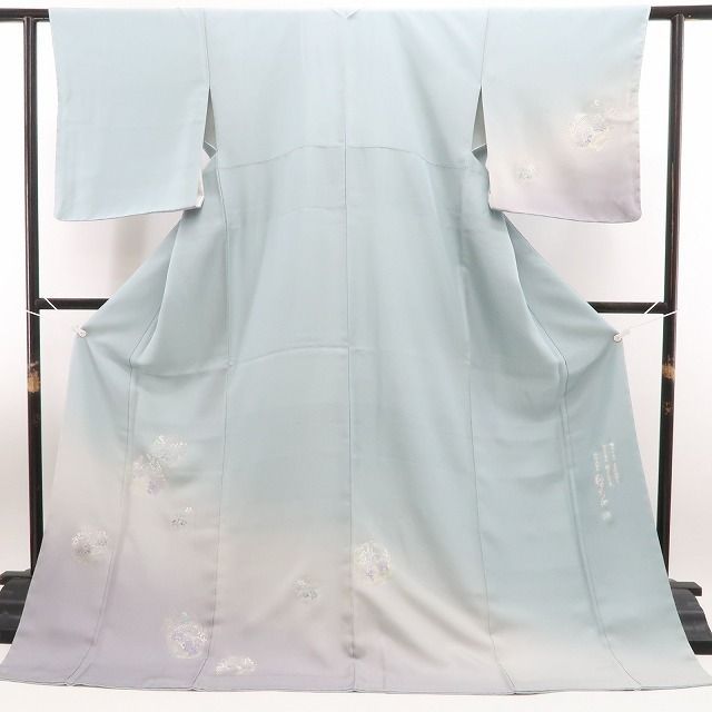 ❁tomihisa❁新品 金彩友禅 和田光正 落款 銀通し 着物 正絹 仕付け糸