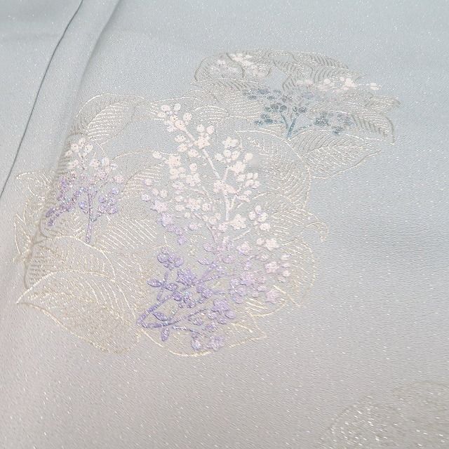 ❁tomihisa❁新品 金彩友禅 和田光正 落款 銀通し 着物 正絹 仕付け糸