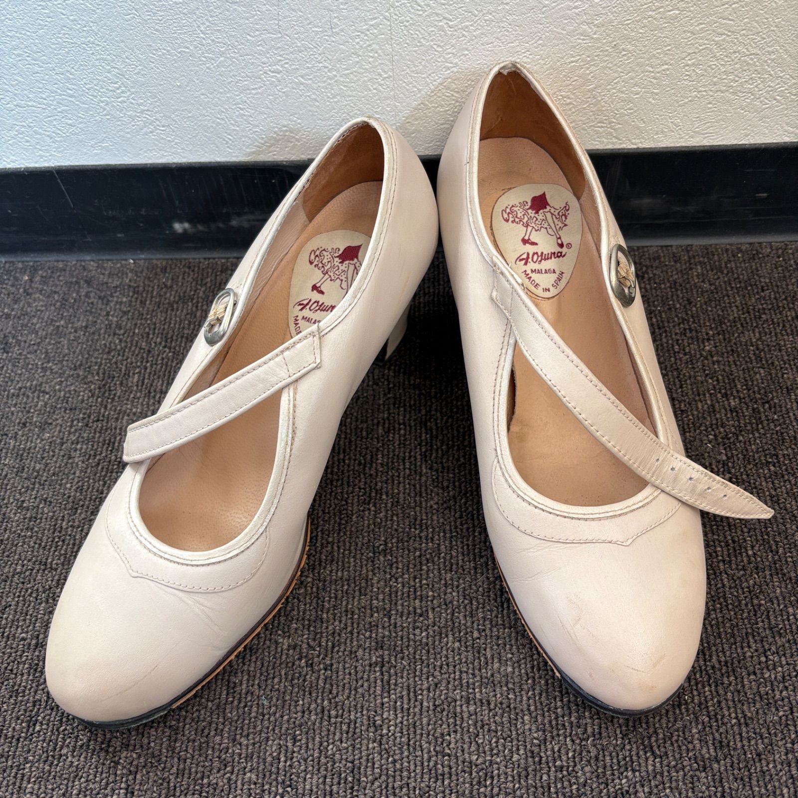 オスーナ フラメンコシューズ 36 1 2 ピンクベージュ グレージュ ヒール6㎝ パンプス