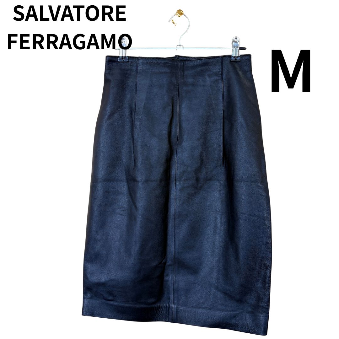 Salvatore Ferragamo レザー スカート M
