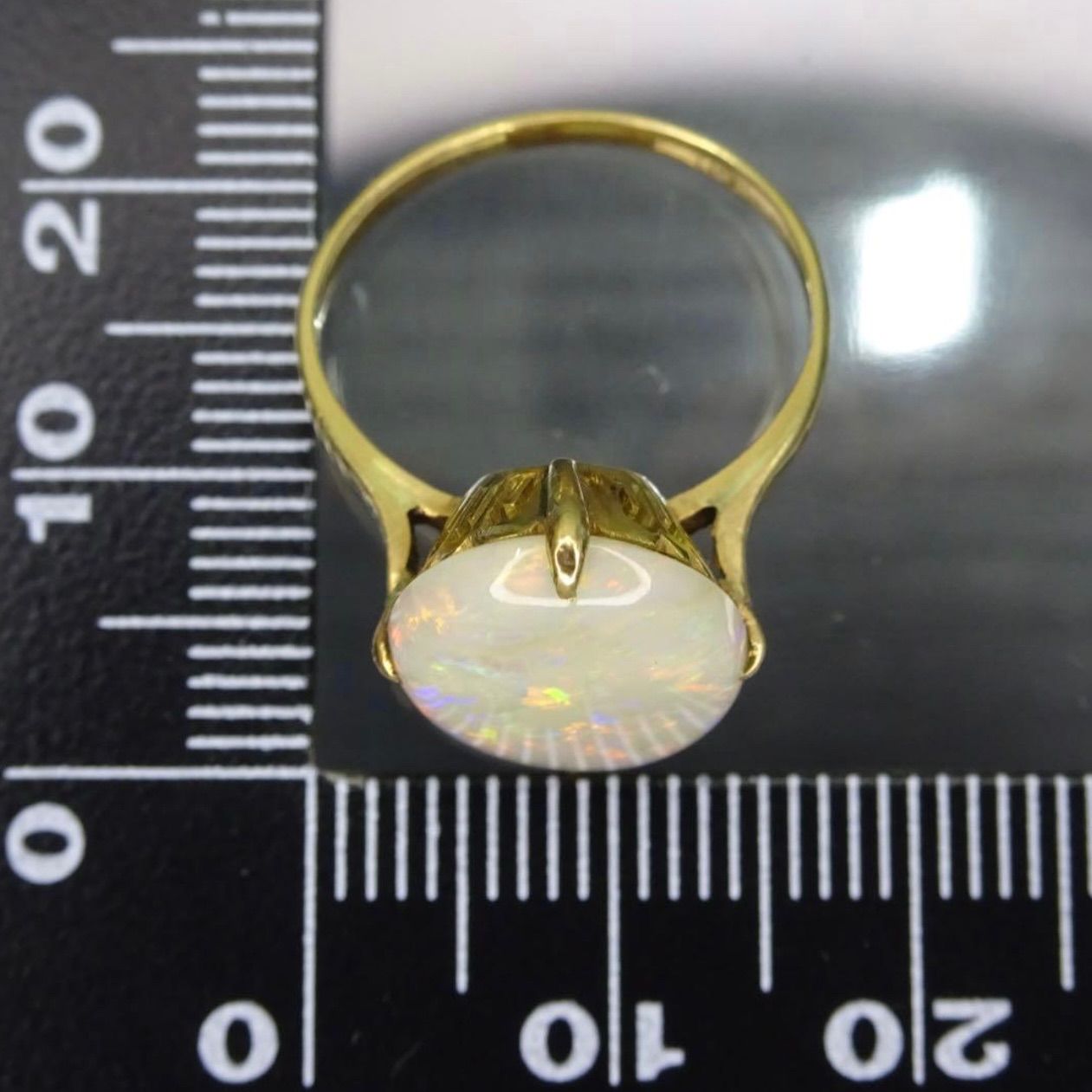 18金 K18 ゴールド GOLD 750 天然オパール レトロ ヴィンテージ 