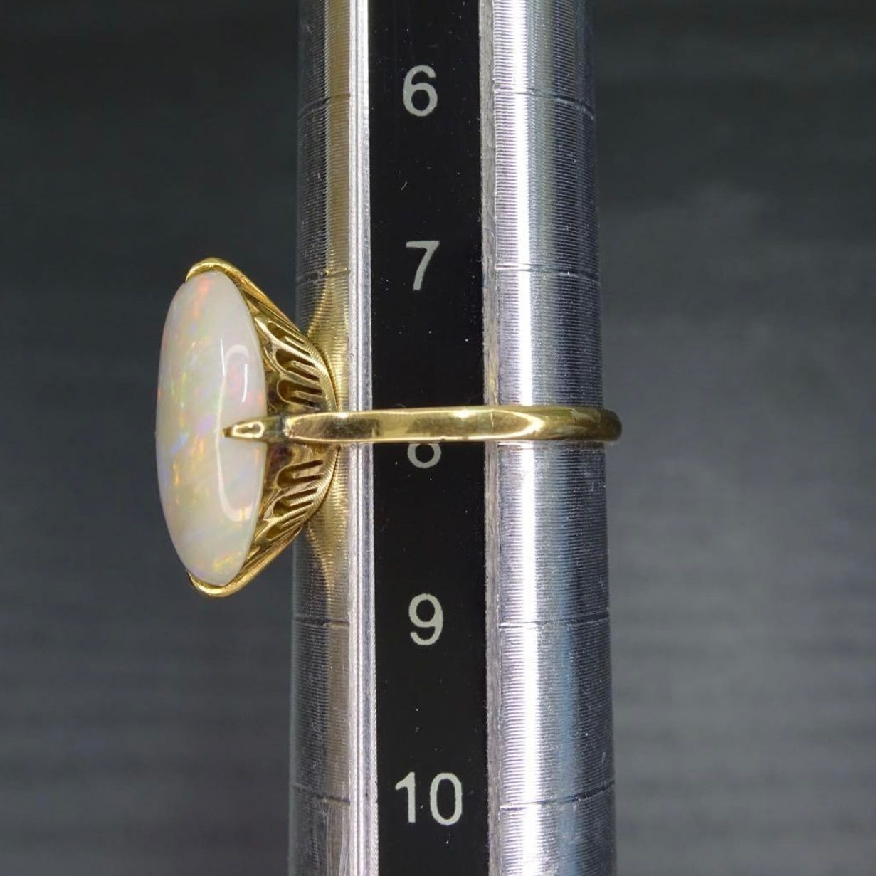 18金 K18 ゴールド GOLD 750 天然オパール レトロ ヴィンテージ 