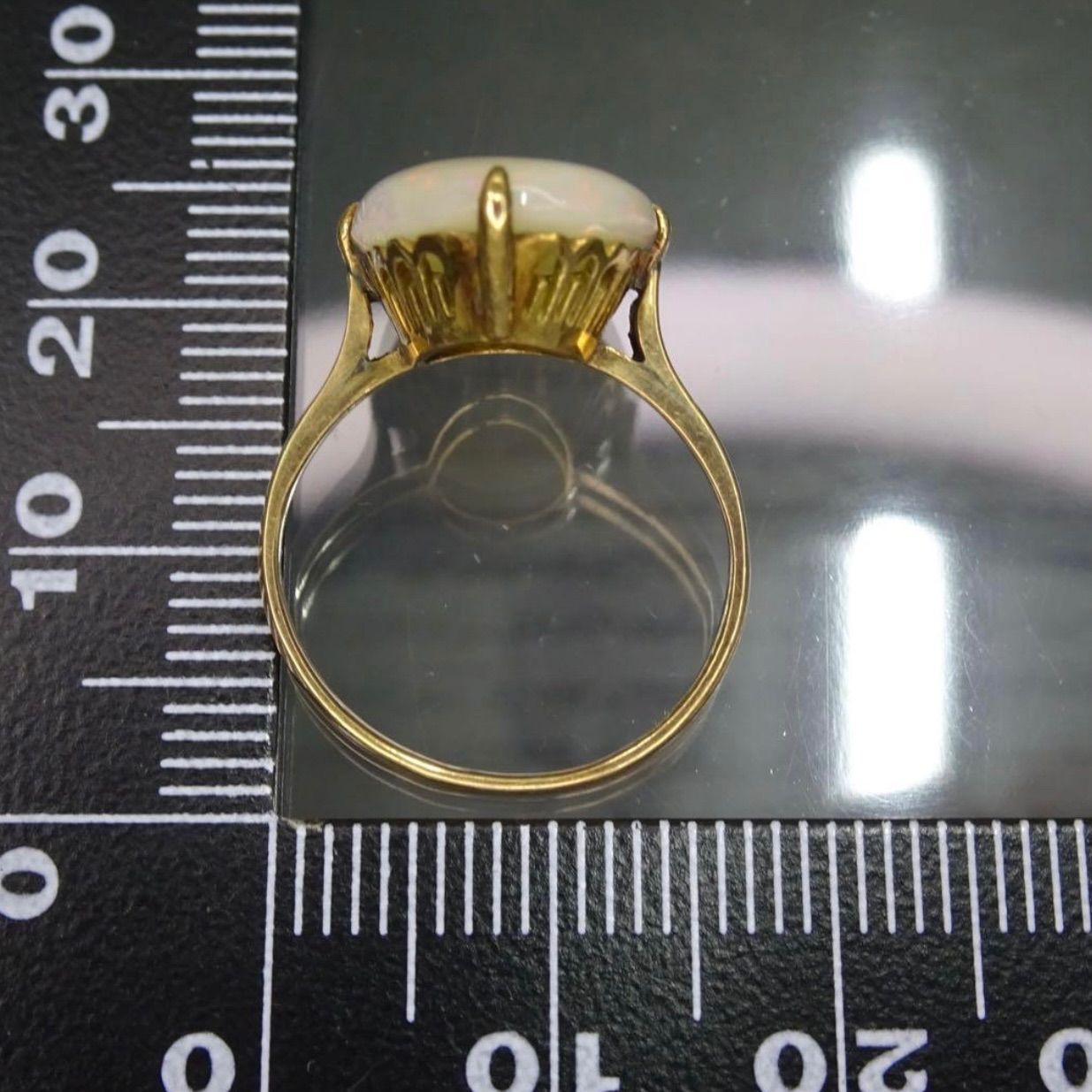 18金 K18 ゴールド GOLD 750 天然オパール レトロ ヴィンテージ 