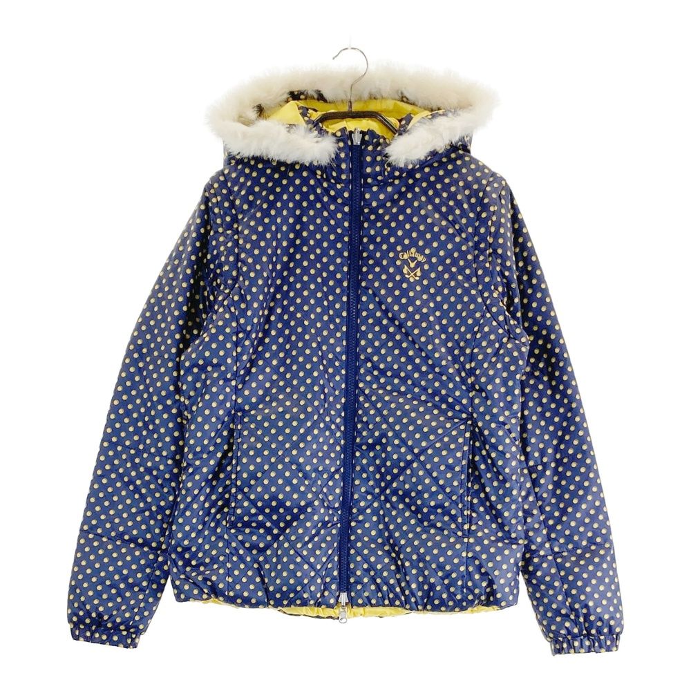 サイズ M CALLAWAY キャロウェイ 4WAYリバーシブル中綿ジップジャケット ドット柄 ネイビー系 240101389436 ゴルフウェア レディース ストスト