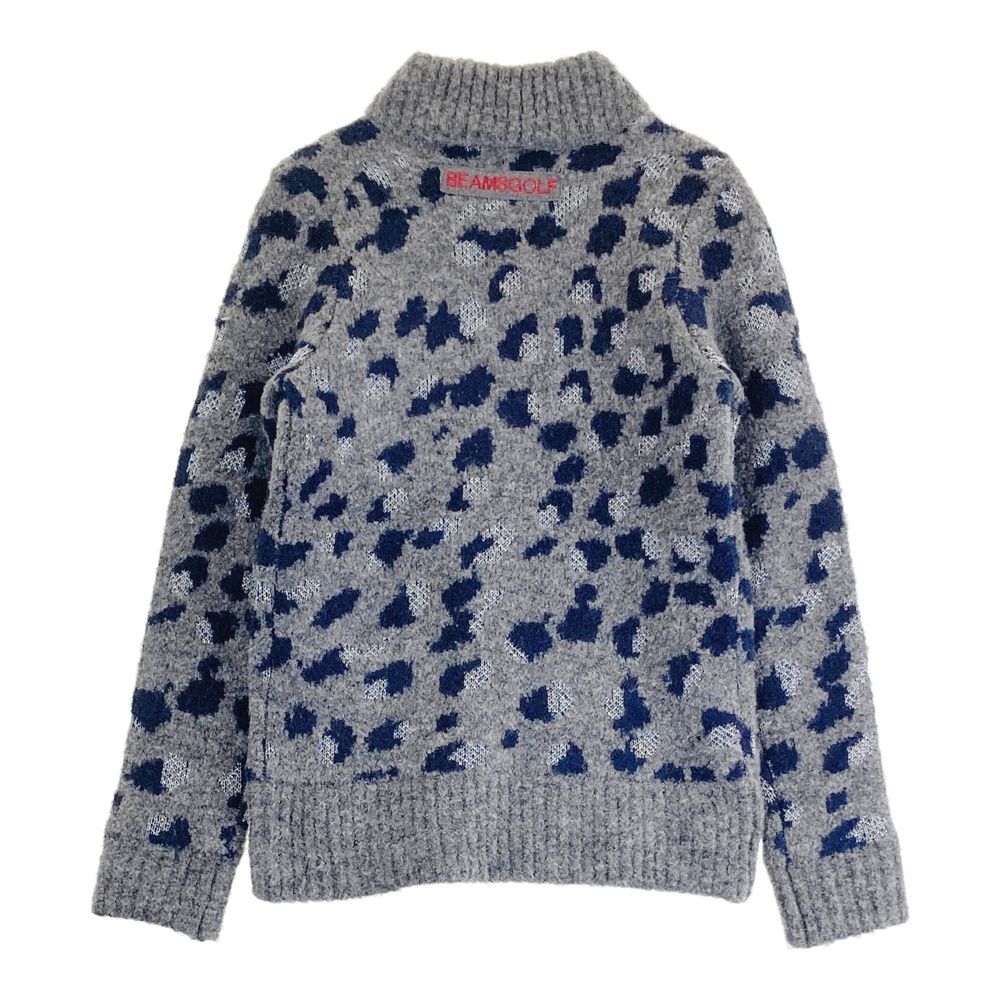 サイズ M BEAMS GOLF ビームスゴルフ ウール混 裏地付 ジップジャケット カモフラ柄 迷彩柄 グレー系 240101391077 ゴルフウェア レディース ストスト