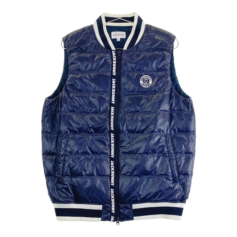 サイズ 6 JACK BUNNY ジャックバニー 裏地付 ジップ ダウンベスト ネイビー系 240101478724 ゴルフウェア メンズ ストスト