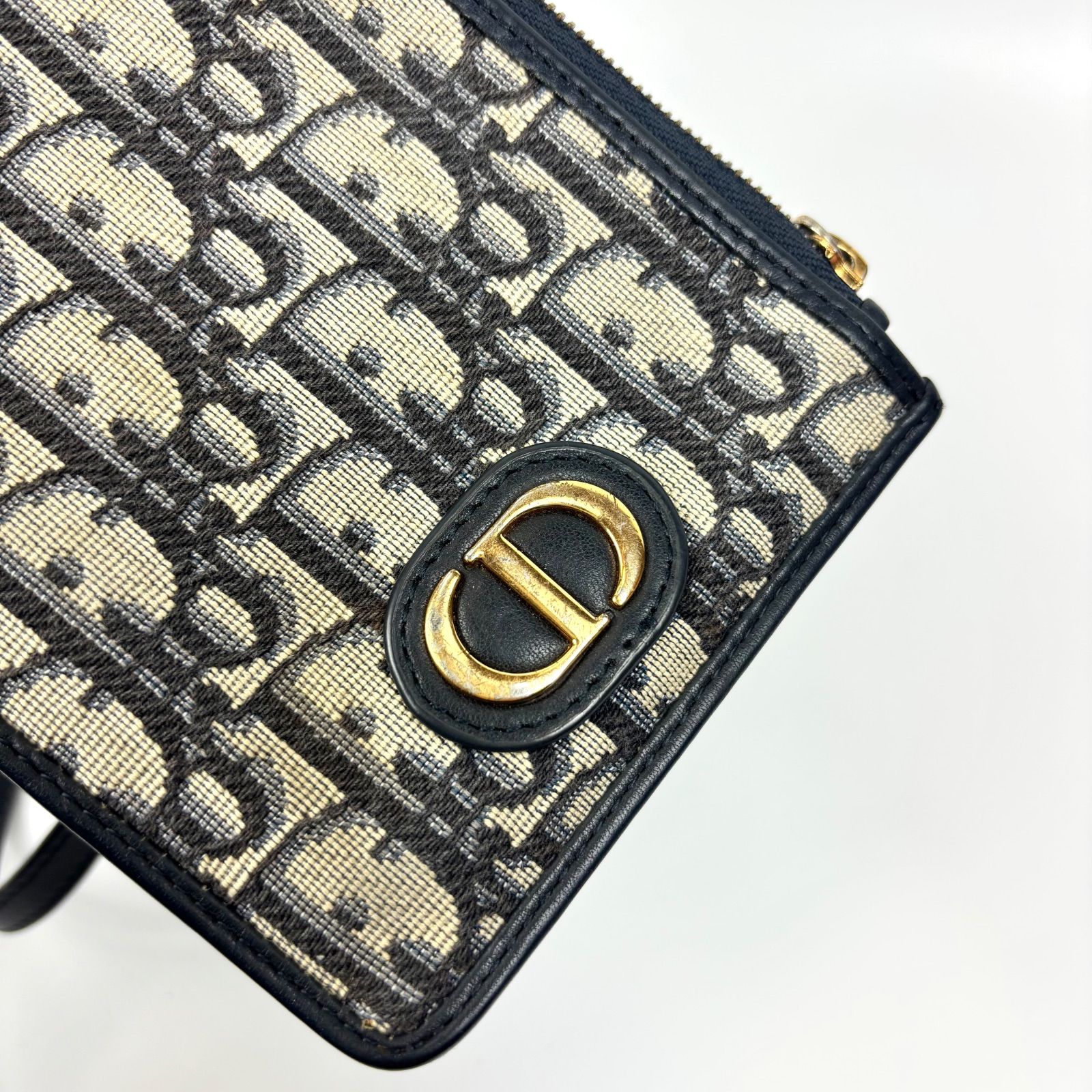 Christian Dior クリスチャンディオール OBLIQUE 30 montaigne オブリーク 30 モンテーニュウォレット スマホショルダー 財布 カードケース ショルダーバッグ ポシェット トロッター CD ロゴ ブルー ネイビー 青 紺色 DECORATOM_COM_BR