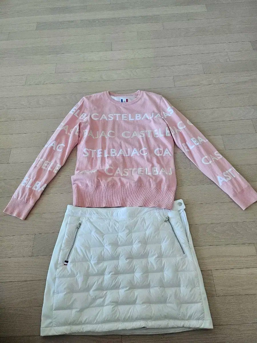 カステルバジャック 防風ニット キルティング スカート セット