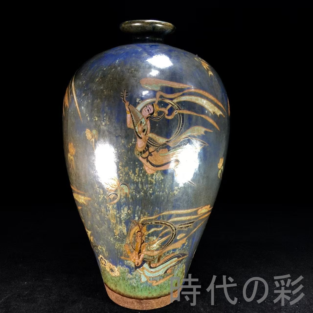 宋建窯彩絵飛天図梅瓶 中国古美術.宋代磁器.唐物骨董.工芸 .建窯.彩絵.古陶磁器.收藏品.鑑賞用.美術陶芸.アンティーク.R07102520 WWW_IBETON_RU