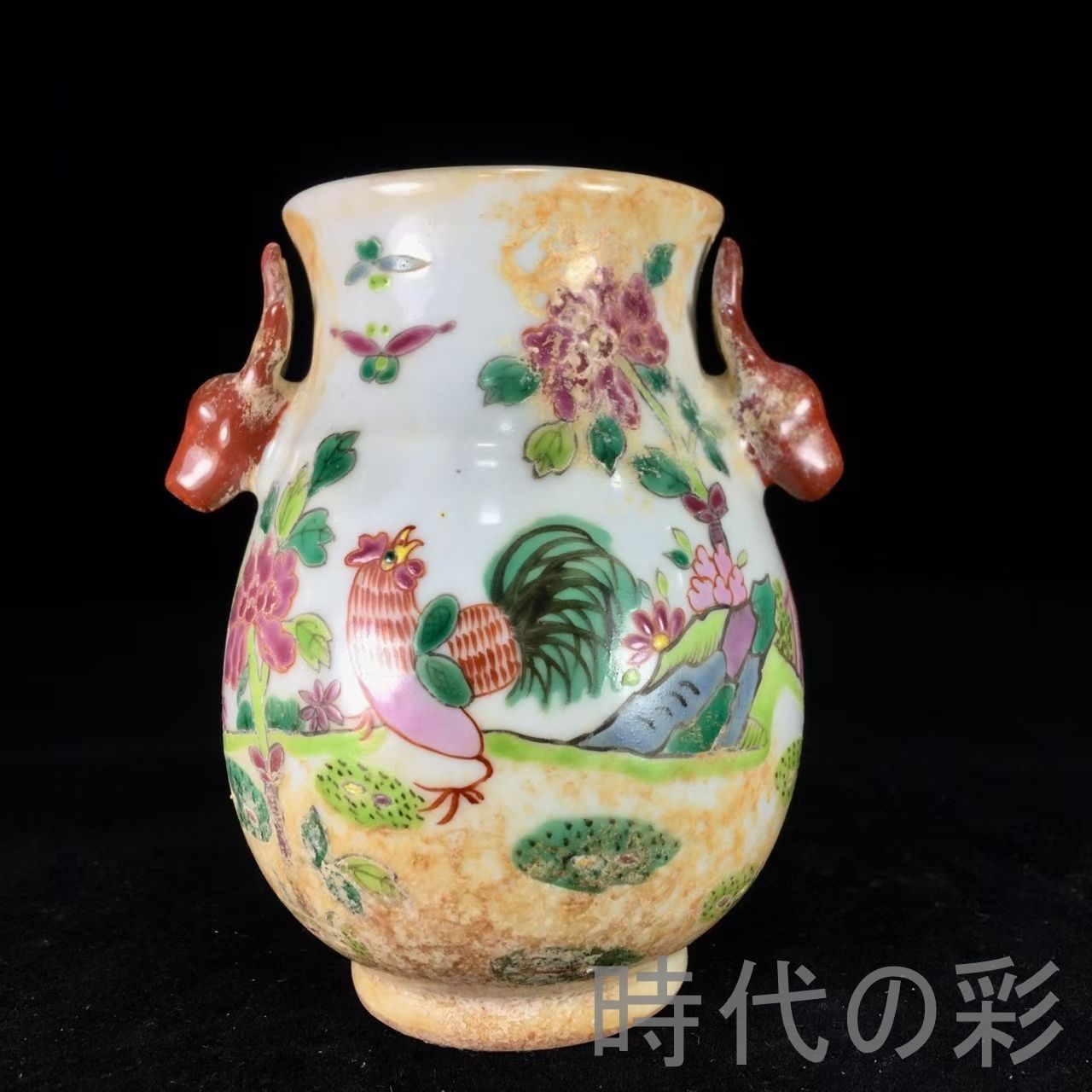 清粉彩鹿頭尊 中国古美術.明清磁器.唐物骨董.工芸 .清粉彩.鹿頭.古陶磁器.收藏品.鑑賞用.美術陶芸.アンティーク.R07102512